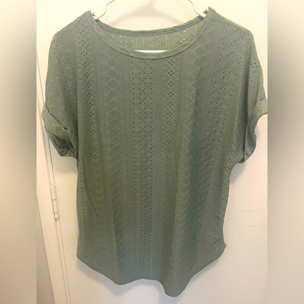 Brand New Green Eyelet Shirt